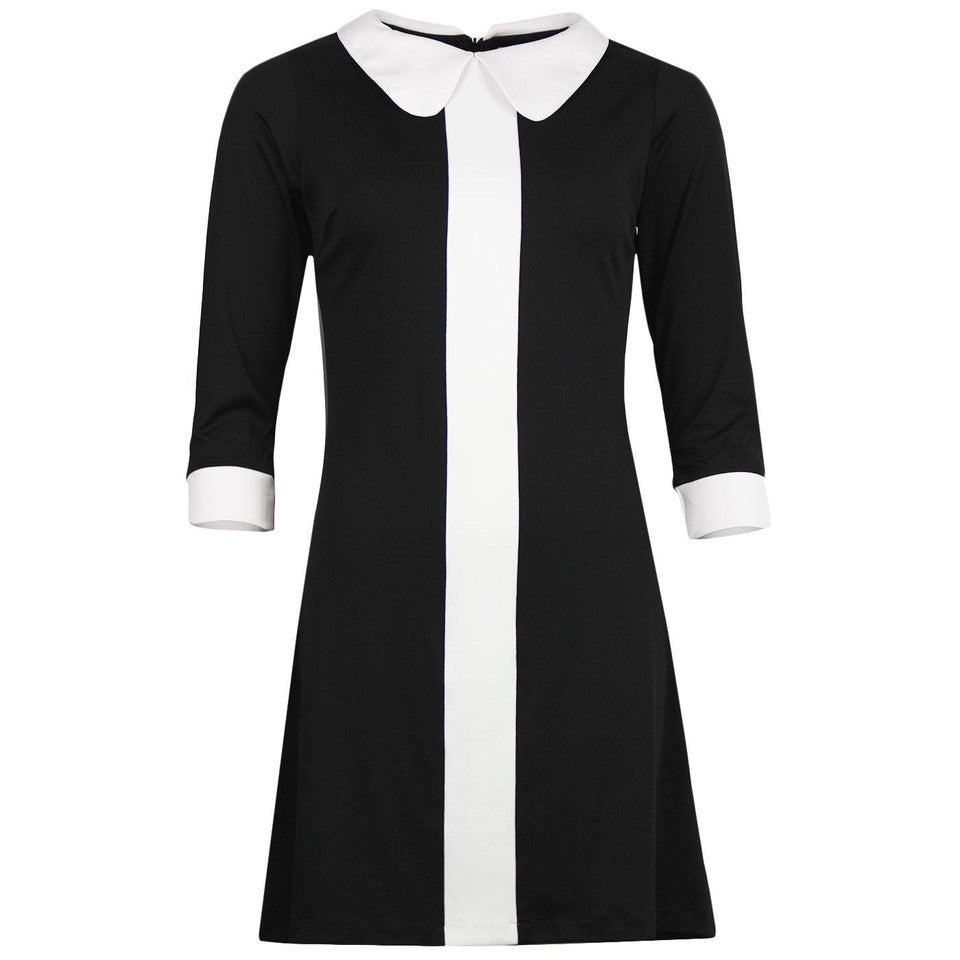Odyssey Stripe Panel Dress (Black/White) – Roundel Clothing