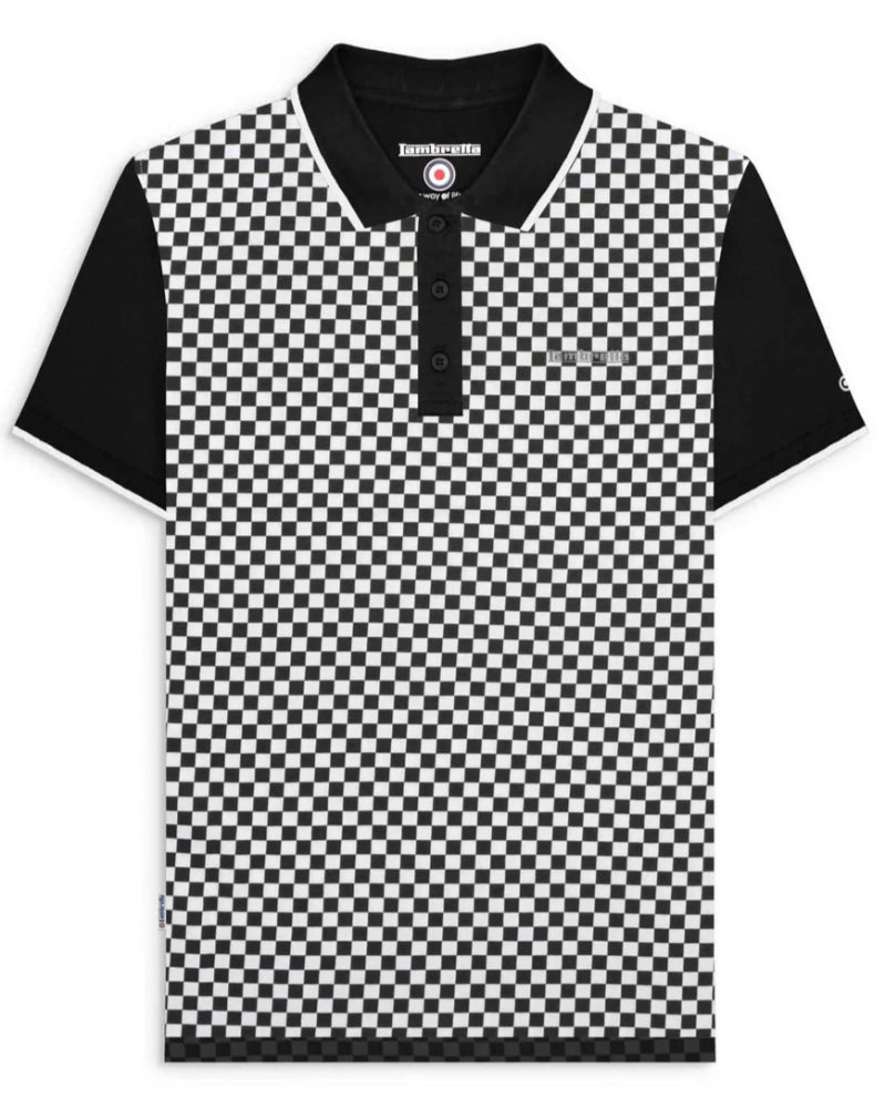 Two Tone AOP Polo Black