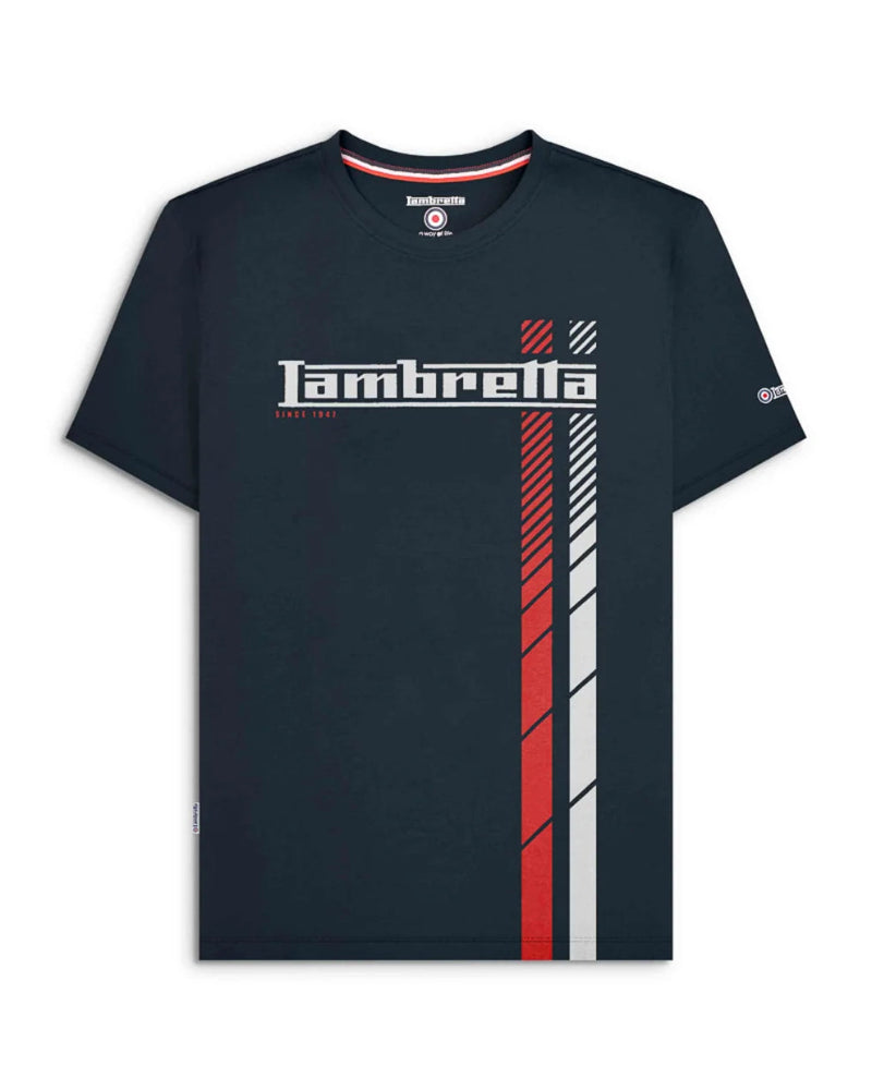 Fade Racing Stripe Tee (Navy/White/Red)