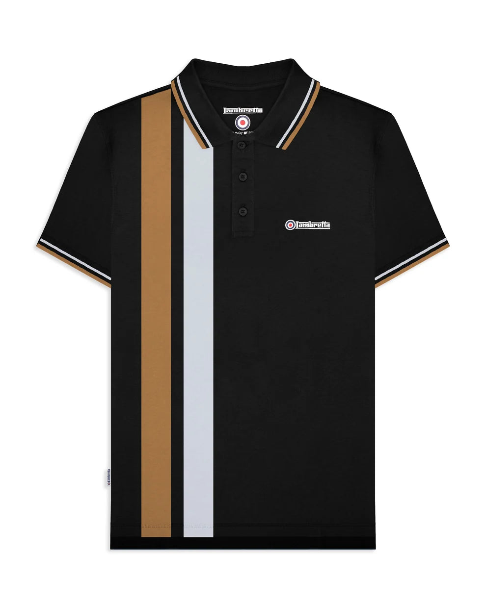Vertical Stripe Polo (Black)