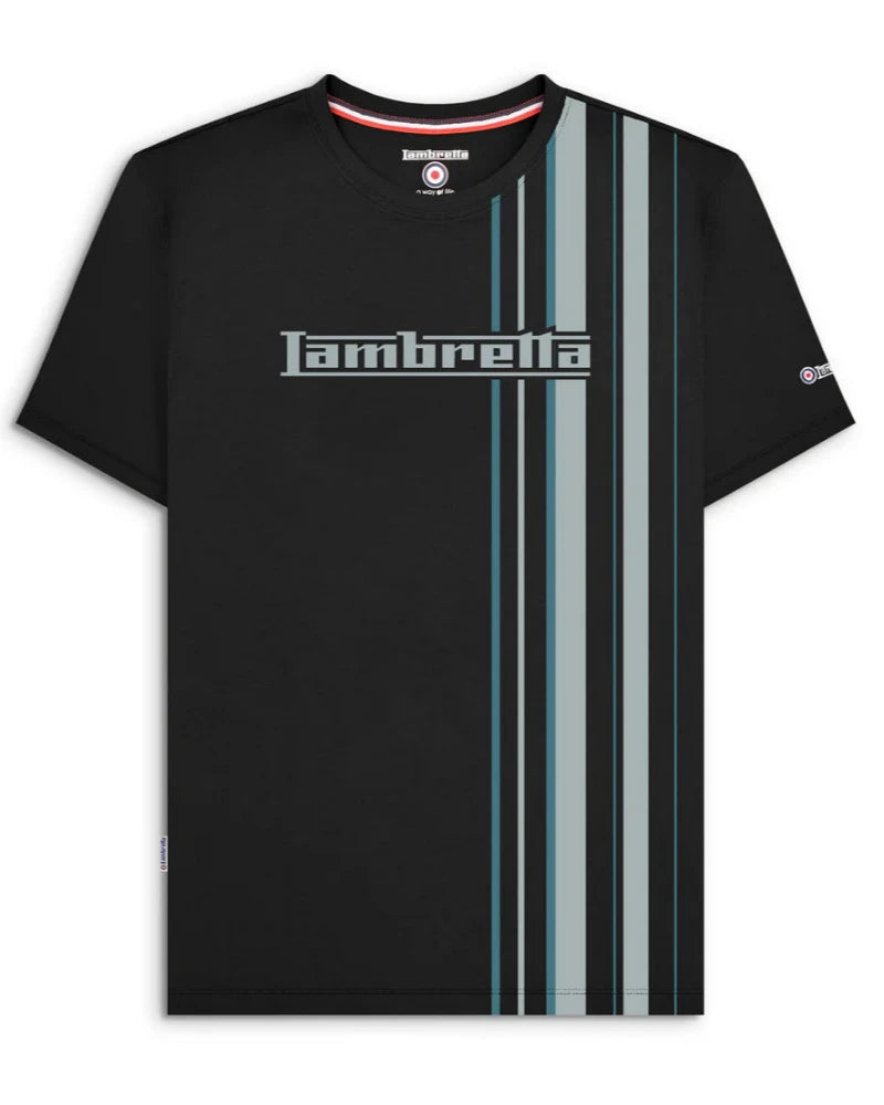 Racing Stripe Tee Black/Grey M & 2XL