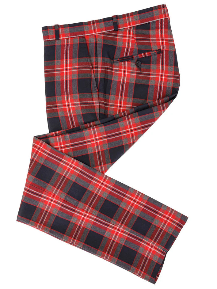 Check Trousers Dark Grey/Red