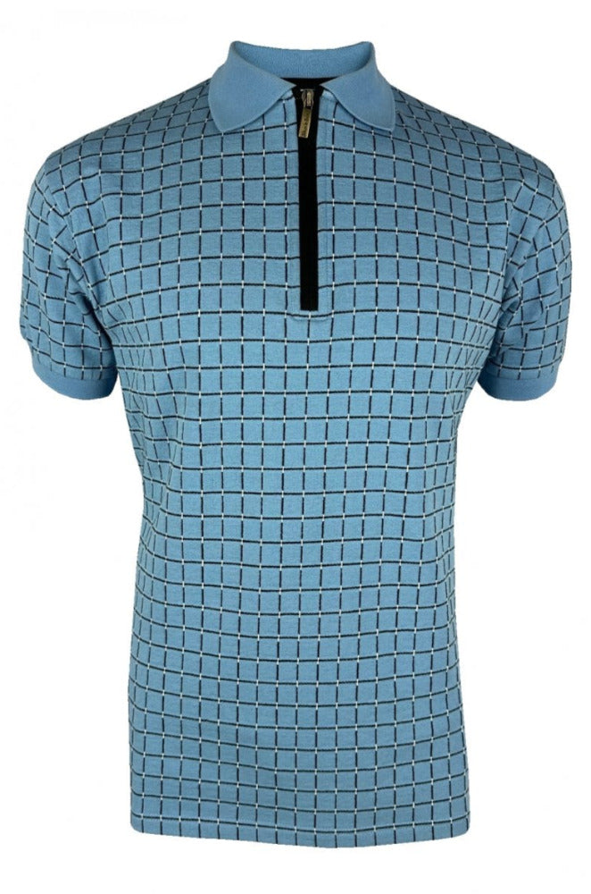 Check Zip Polo SS/2549 Steel 2XL