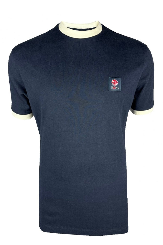 Flag Badge Ringer Tee TR/9086 Marineblå