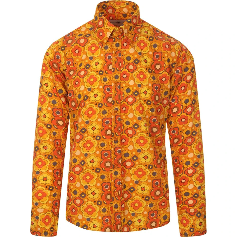 Trip Retro Floral S/S Shirt Yellow