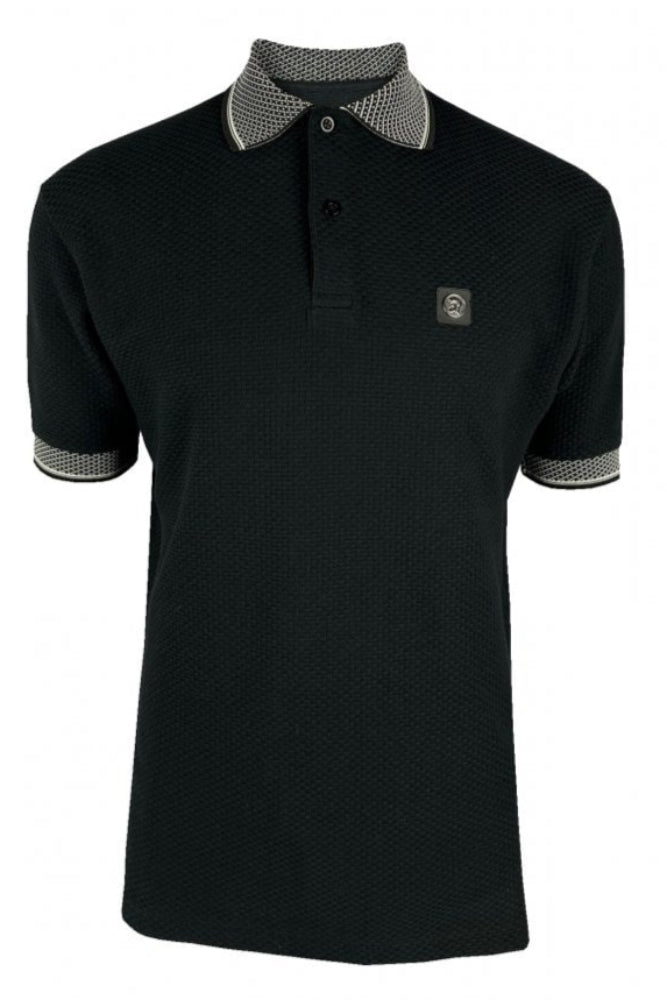 Jacquard Collar Textured Polo TR/8983 Black M