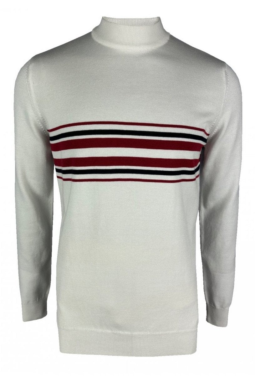 'Knebworth' stribet skildpadde-strik i finmasket kvalitet SS/2560 2XL
