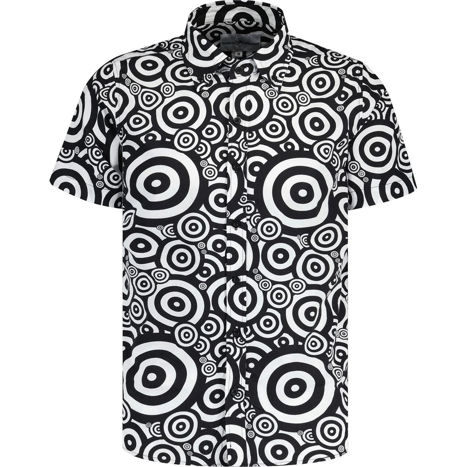 Skjorte med "Trip Psych-Out" abstrakt Mod Target print (Emperador)
