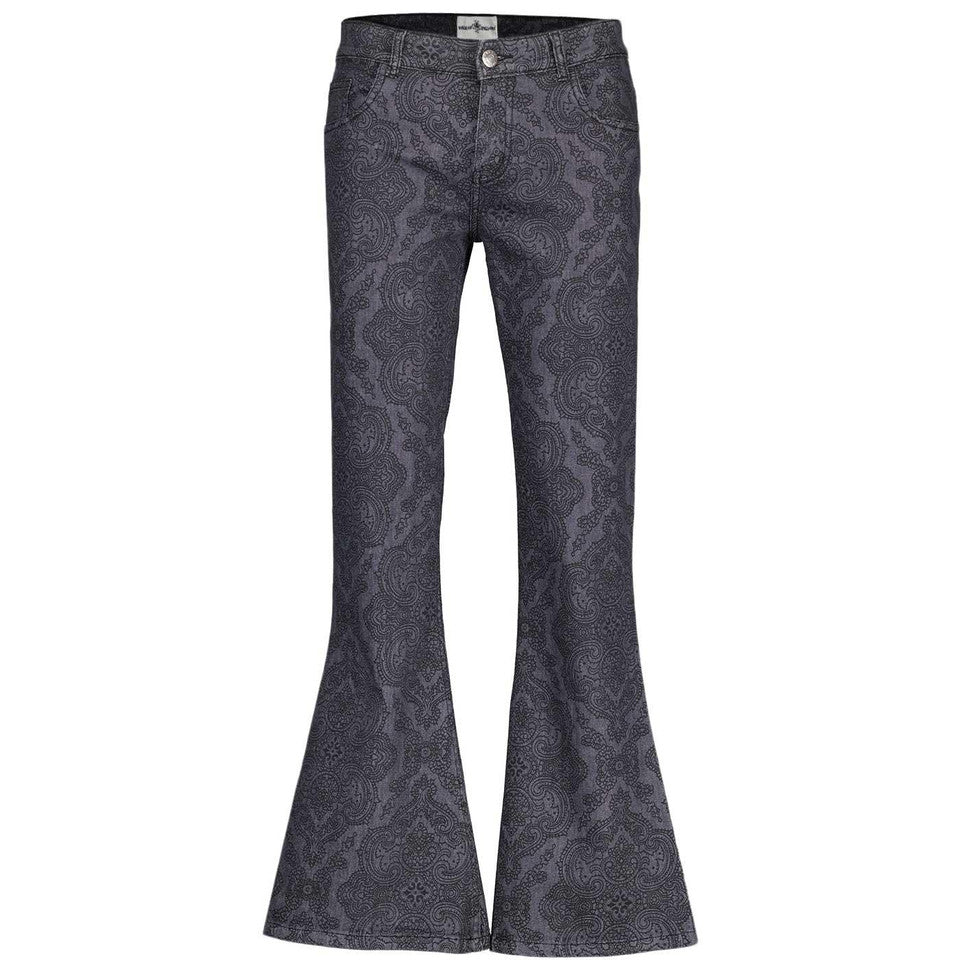 Paisley Bell Bottom Denim Flares (Grey) – Roundel Clothing