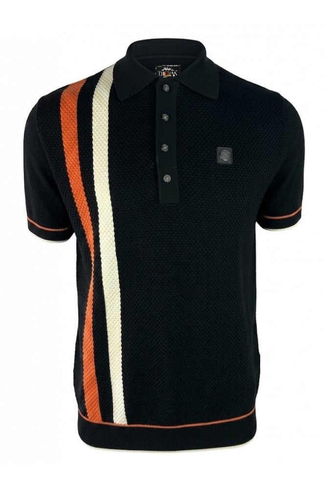 Racing Stripe Fine Gauge Polo TR/9113 Black