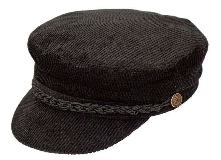 Cord Barge Cap Black