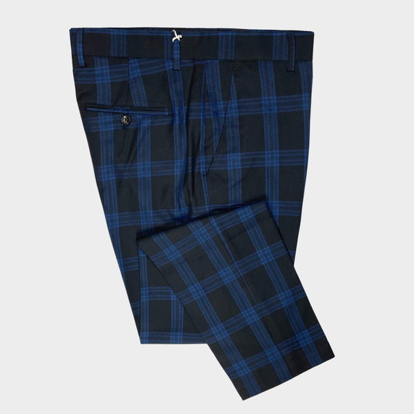 Black/Navy Check Trousers