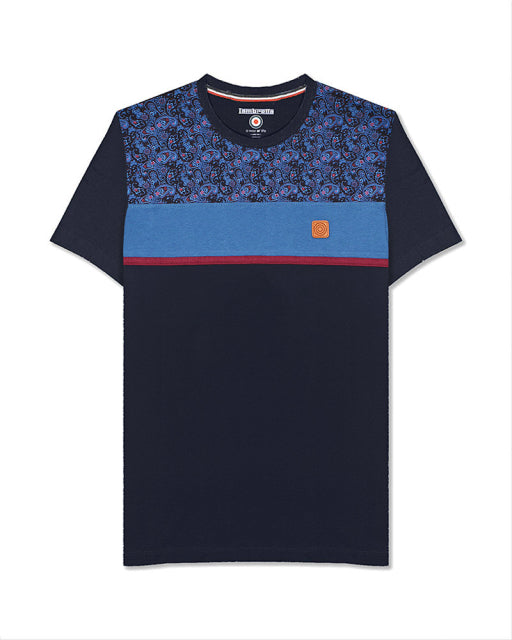 Paisley Panel Tee Navy 3XL