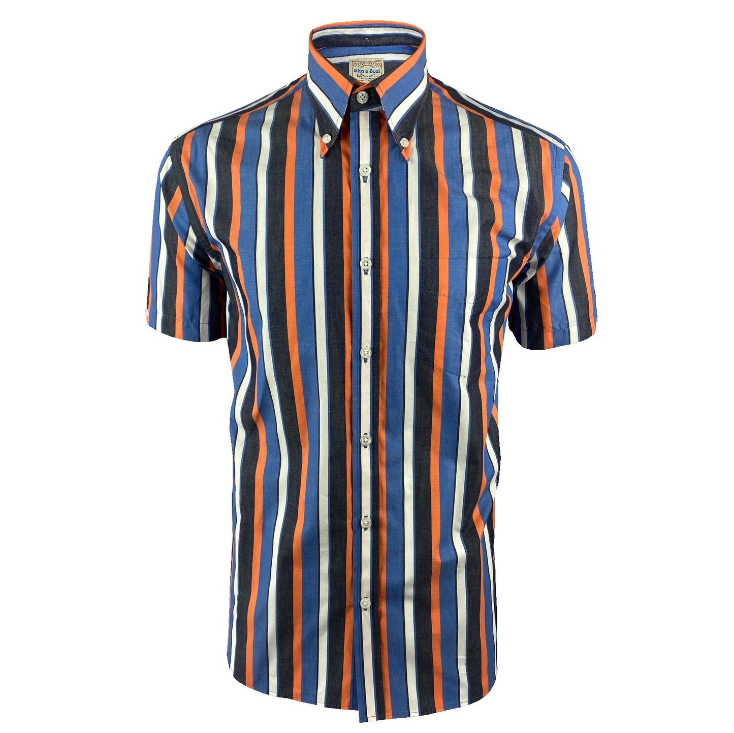 Spear-point Stripe Button-Down S/S – SS/2406 Navy S