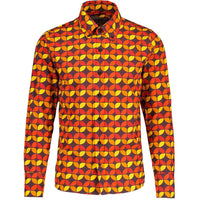 Danza Retro 70s Circle Print Button Down Shirt