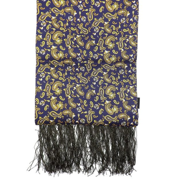 Blue/Yellow Paisley Silk Scarf