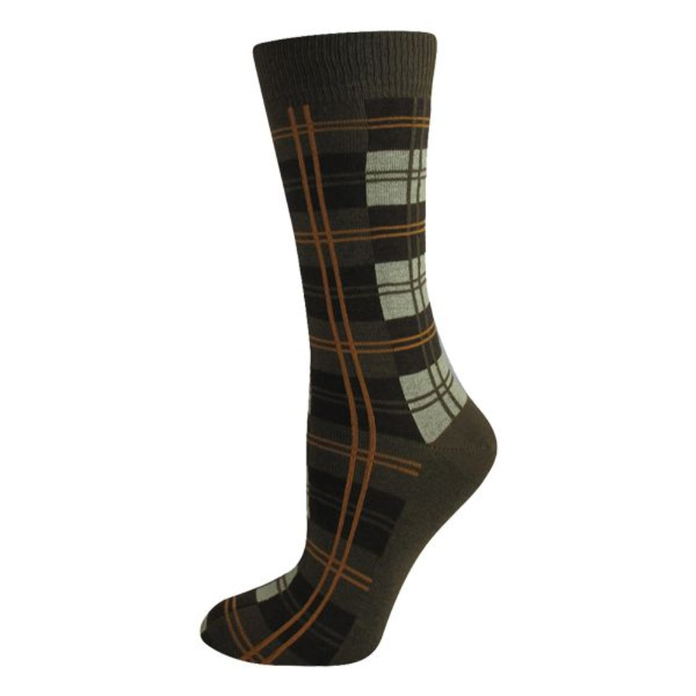 Brown Check Tartan Ankle Sock