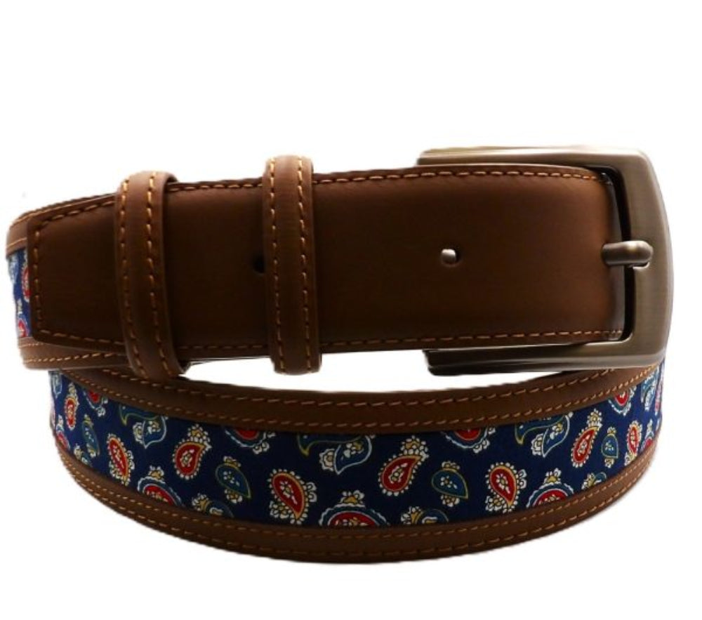Paisley/Leather Belts (3 Colours)