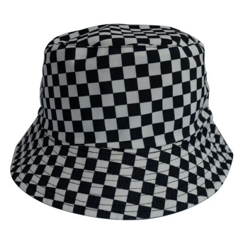 Bucket Hat Reversible Chequered Black/White