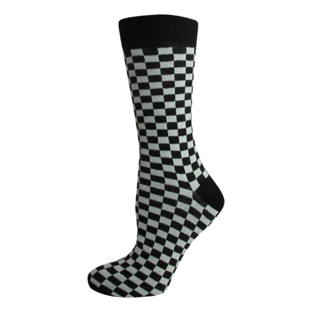 Black and White Checkered Ankle Socks