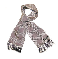 Dark purple/White Houndstooth Silk Scarf