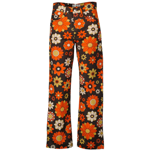 Fiore Wide Leg Trousers (Brown/Orange)