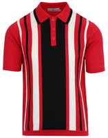 Folklore Mod Stripe Knit Polo (Red)