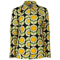 Juliet Dagger Collar Floral Print Shirt Green