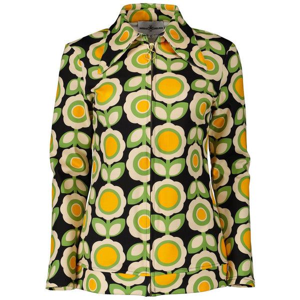 Juliet Dagger Collar Floral Print Shirt Green