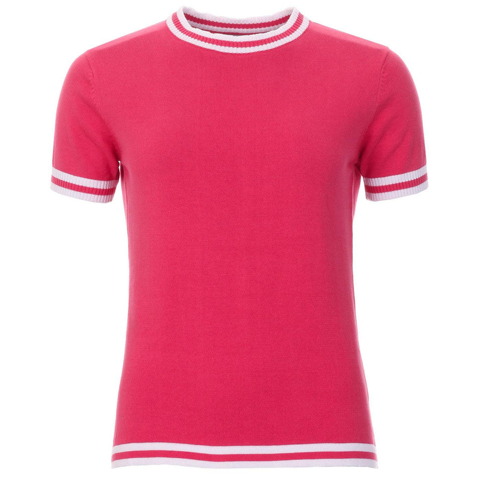 Kim Moon Knitted Tipped Tee (Raspberry Wine)