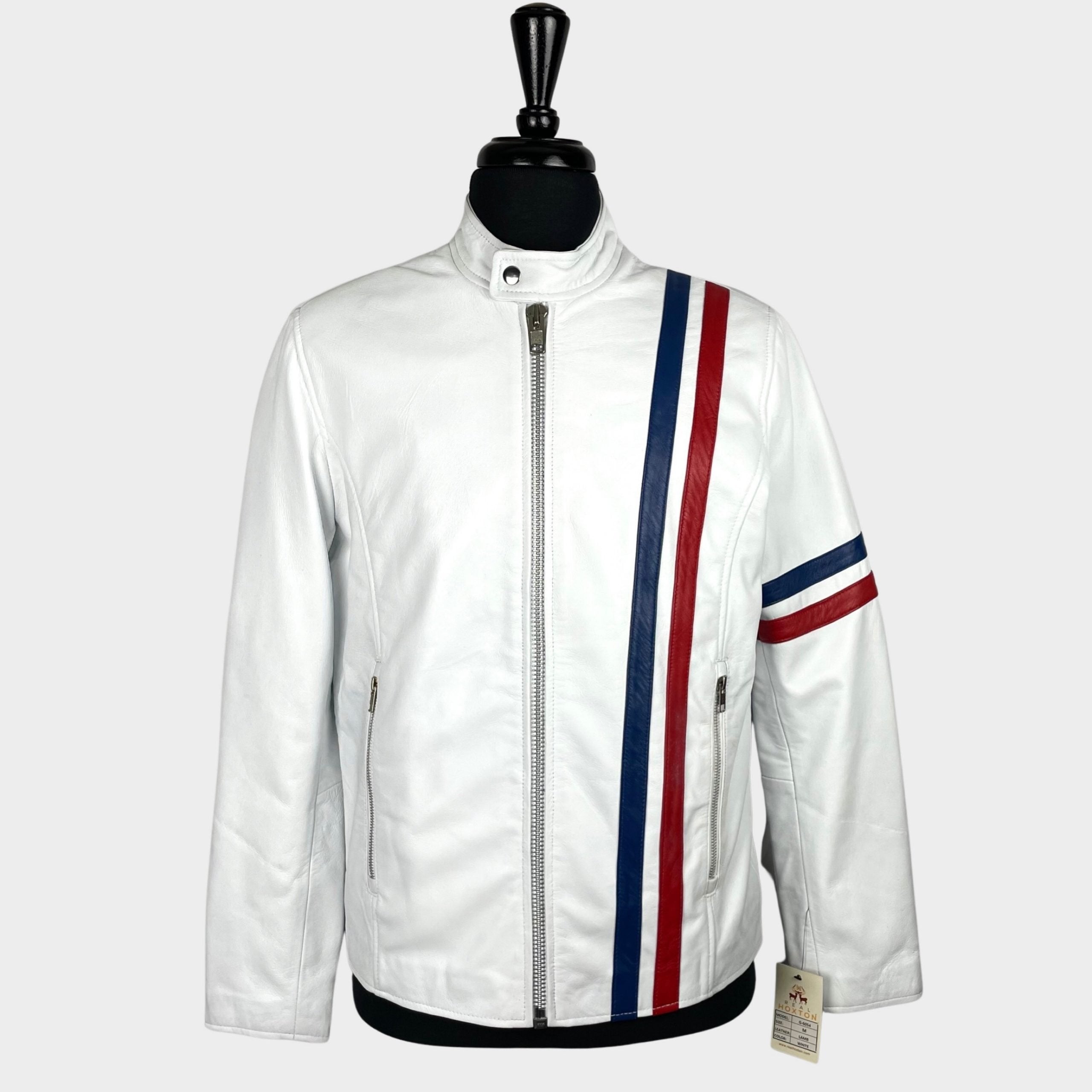 Cafe Racer Rally Leather Jacket White