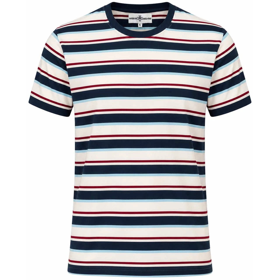 Lucky Number Stripe T-Shirt Coconut Milk/Navy