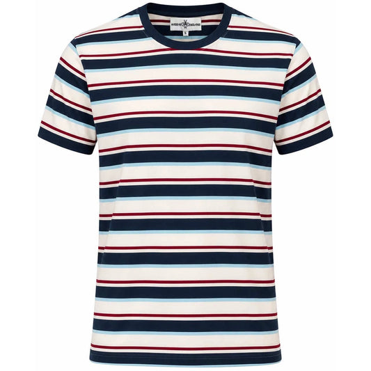 Lucky Number Stripe T-Shirt Coconut Milk/Navy