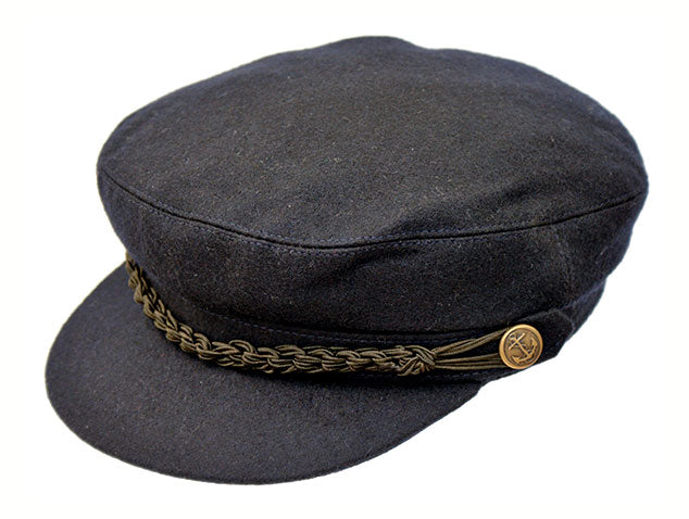 Melton Wool Barge Cap Navy