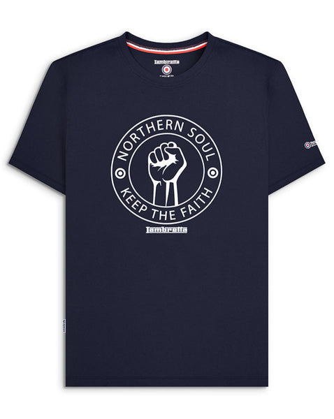 Northern Soul Tee Navy/White