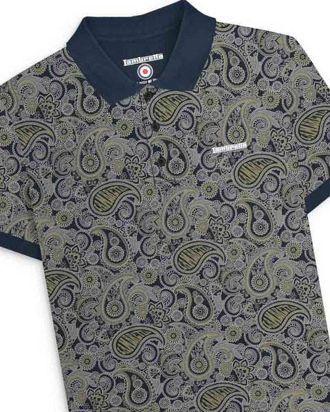 Paisley Brand Polo Navy/Grey