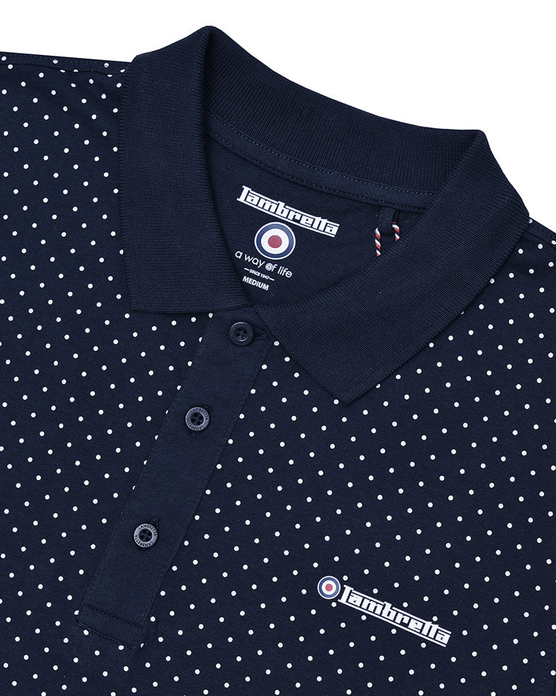 Polka Dot Polo Navy