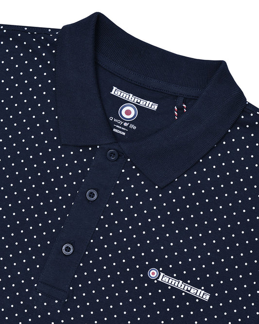 Polka Dot Polo Navy M