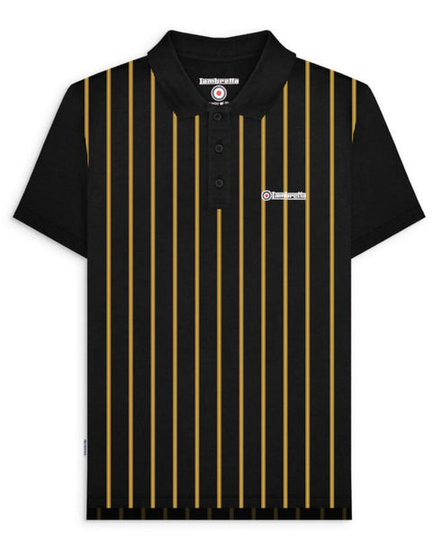 Pinstripe Polo Black/Gold