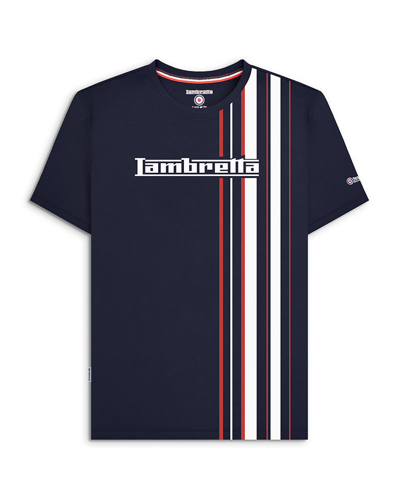 Racing Stripe Tee Navy/Red/White