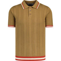 Ravello Cable Knit Polo Shirt (Fall Leaf)