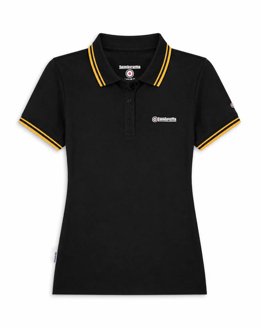 Ladies Twin Tipped Polo Black/Gold
