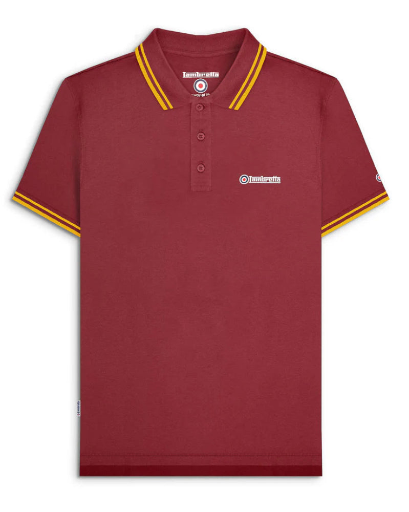 Twin Tipped Polo Burgundy/Gold