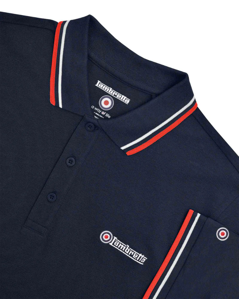Twin Tipped Polo Dark Navy (White/Red)