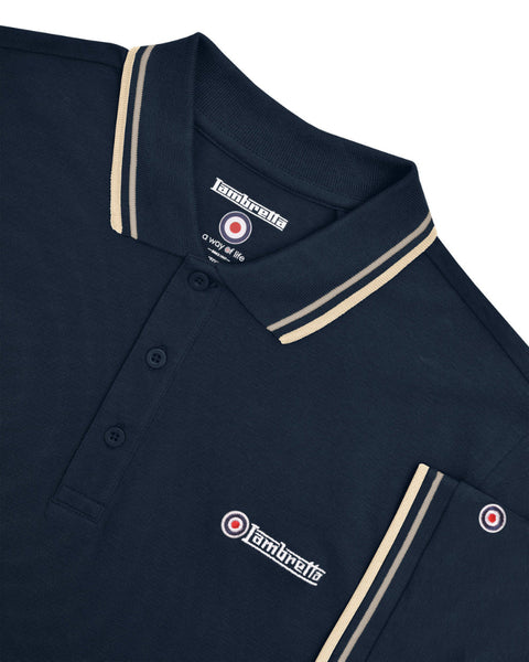 Twin Tipped Polo Navy (Cinder/Cream)