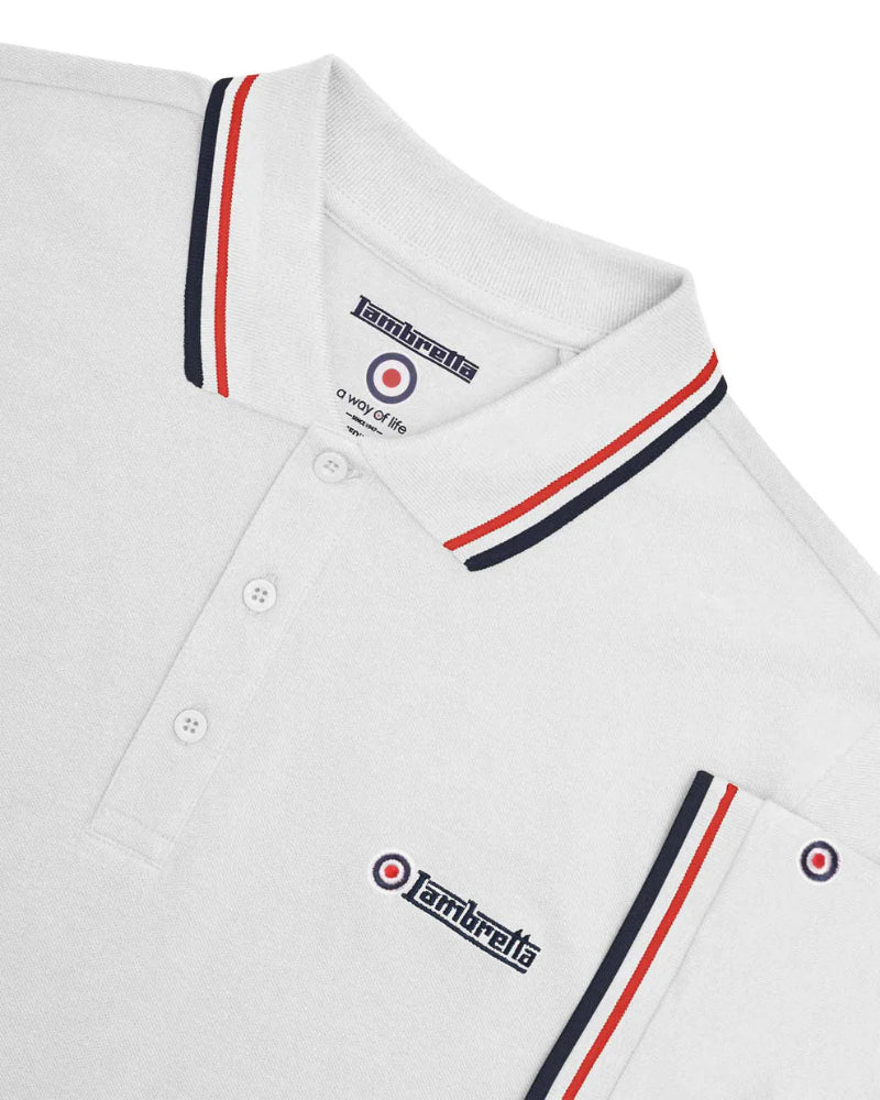 Twin Tipped Polo White (Red/Navy)