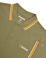 Triple Tipped Polo Khaki (Gold/Tobacco/Cream)