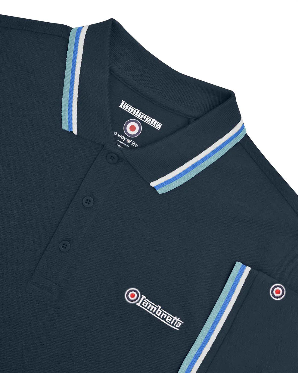 Triple Tipped Polo Navy (White/Blue/Smoke Blue)