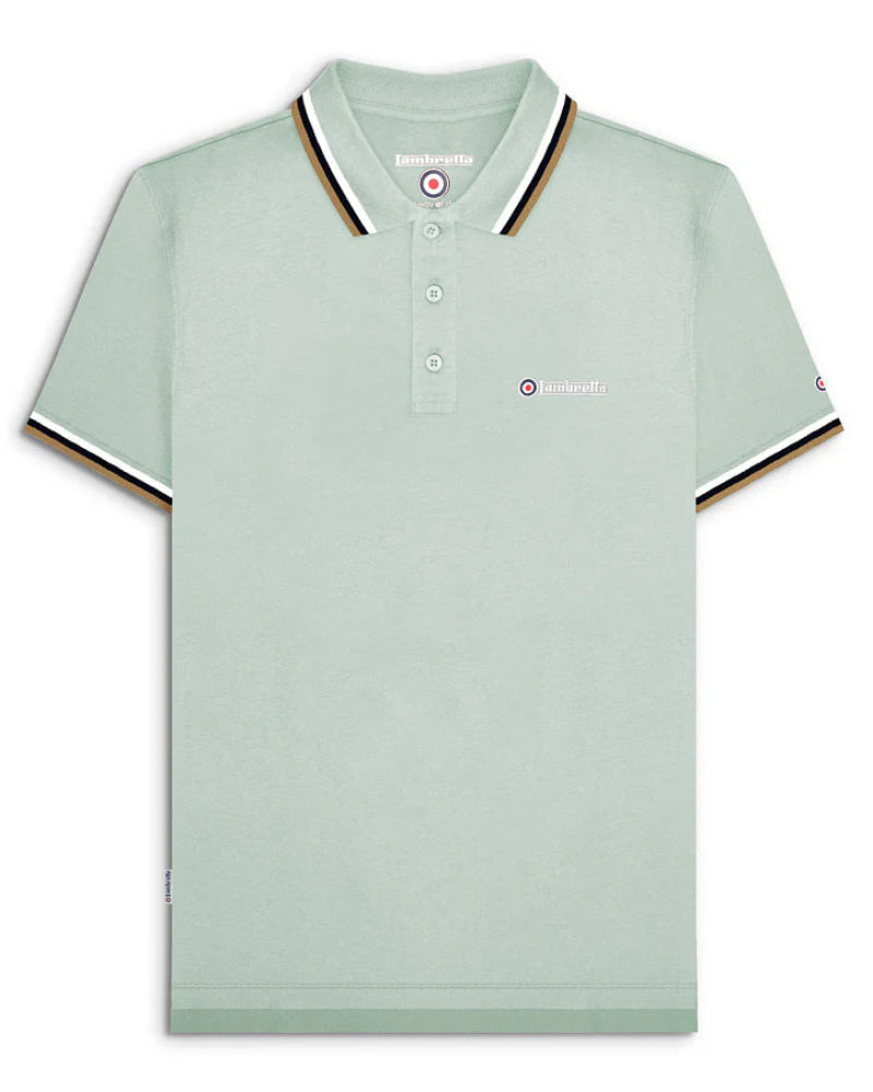 Triple Tipped Polo Pale Aqua (White/Sapphire/Cashew)