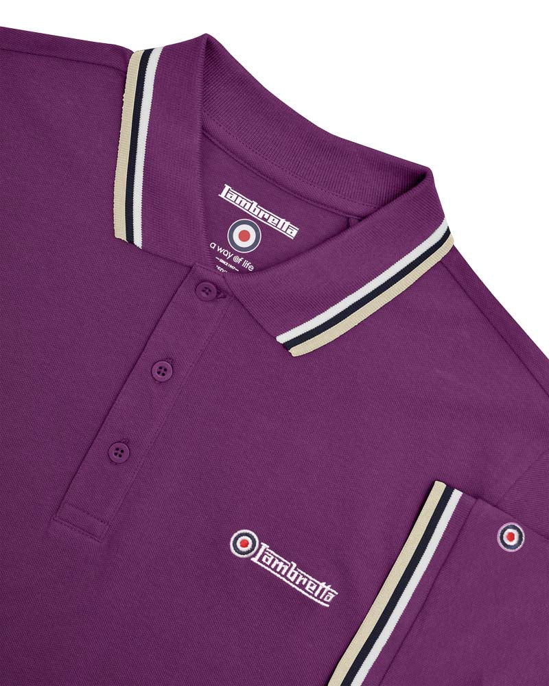 Triple Tipped Polo Winter Bloom (White/Navy/Cashew)